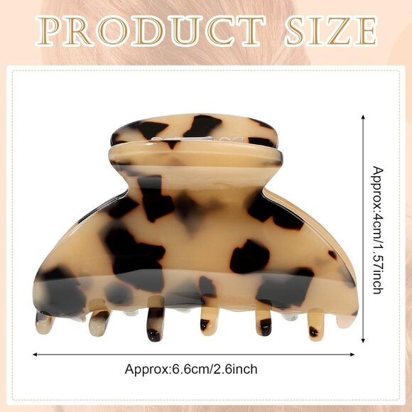 6 Pieces Medium Hair Claw Clips for Thin Hair 2.6 Inch Tortoise Shell Clip Banan - Picture 2 of 7